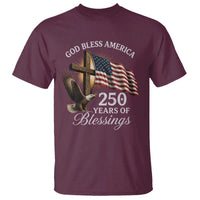 God Bless America 250 Years Of Blessings T Shirt US 250th Anniversary Bald Eagle American Flag