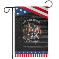 God Bless America 250 Years Of Blessings Patriotic Garden Flag US 250th Anniversary Bald Eagle American Flag