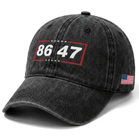Vintage 8647 Washed Cotton Baseball Cap US Political FDT Stars And Stripes