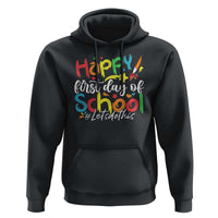 Happy First Day Of School Hoodie Artists Brushes Art Class - Wonder Print Shop