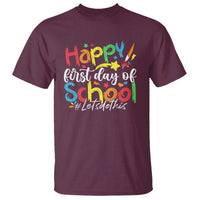 Happy First Day Of School T Shirt Artists Brushes Art Class - Wonder Print Shop