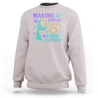 Making Magical Waves In Kindergarten Sweatshirt Mythical Mermaid Seashell Starfish - Wonder Print Shop