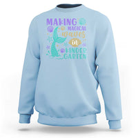 Making Magical Waves In Kindergarten Sweatshirt Mythical Mermaid Seashell Starfish - Wonder Print Shop