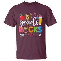 First Grade Rocks T Shirt Back To School Pencil - Wonder Print Shop