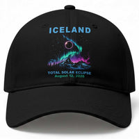Iceland Total Solar Eclipse 2026 Baseball Cap August 12 Eclipse Totality Chaser Aurora Northern Lights