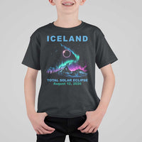 Iceland Total Solar Eclipse 2026 T Shirt For Kid August 12 Eclipse Totality Chaser Aurora Northern Lights