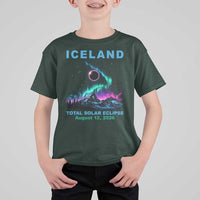 Iceland Total Solar Eclipse 2026 T Shirt For Kid August 12 Eclipse Totality Chaser Aurora Northern Lights