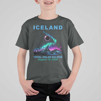 Iceland Total Solar Eclipse 2026 T Shirt For Kid August 12 Eclipse Totality Chaser Aurora Northern Lights