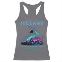 Iceland Total Solar Eclipse 2026 Racerback Tank Top August 12 Eclipse Totality Chaser Aurora Northern Lights