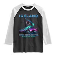 Iceland Total Solar Eclipse 2026 Raglan Shirt August 12 Eclipse Totality Chaser Aurora Northern Lights