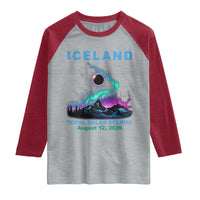 Iceland Total Solar Eclipse 2026 Raglan Shirt August 12 Eclipse Totality Chaser Aurora Northern Lights