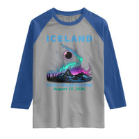 Iceland Total Solar Eclipse 2026 Raglan Shirt August 12 Eclipse Totality Chaser Aurora Northern Lights