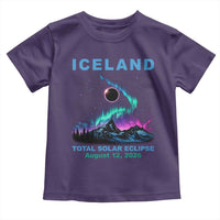 Iceland Total Solar Eclipse 2026 Toddler T Shirt August 12 Eclipse Totality Chaser Aurora Northern Lights