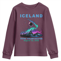 Iceland Total Solar Eclipse 2026 Youth Sweatshirt August 12 Eclipse Totality Chaser Aurora Northern Lights
