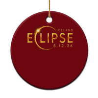 Iceland Eclipse 2026 Ceramic Ornament August 12 26 Solar Eclipse Totality