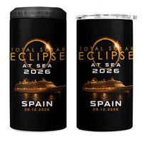 Spain Total Solar Eclipse 2026 At Sea Cruise 4 in 1 Can Cooler Tumbler