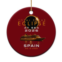 Spain Total Solar Eclipse 2026 At Sea Cruise Ceramic Ornament