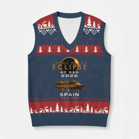Spain Total Solar Eclipse 2026 At Sea Cruise V-Neck Knit Sweater Vest