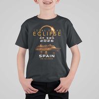 Spain Total Solar Eclipse 2026 At Sea Cruise T Shirt For Kid