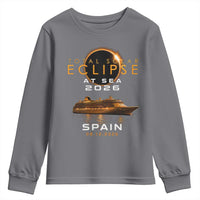 Spain Total Solar Eclipse 2026 At Sea Cruise Youth Sweatshirt