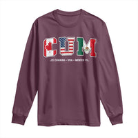 CUM Canada USA Mexico Patriotic Soccer Fans Long Sleeve Shirt