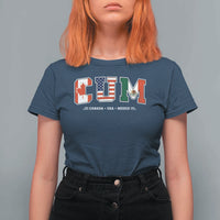 CUM Canada USA Mexico Patriotic Soccer Fans T Shirt For Women