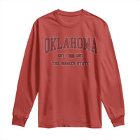Oklahoma Sports Throwback Design Jersey Style Long Sleeve Shirt