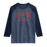 Oklahoma Sports Throwback Design Jersey Style Raglan Shirt