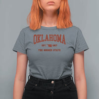 Oklahoma The Sooner State Sports Throwback Design Jersey Style T Shirt For Women