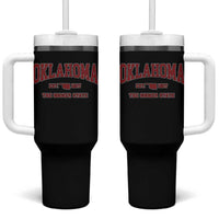 Oklahoma Sports Throwback Design Jersey Style Tumbler With Handle