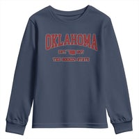 Oklahoma Sports Throwback Design Jersey Style Youth Sweatshirt