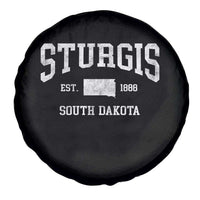 Sturgis South Dakota Est 1888 Spare Tire Cover Vintage SD State Map Pride