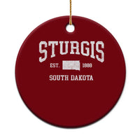 Sturgis South Dakota Est 1888 Ceramic Ornament Vintage SD State Map Pride