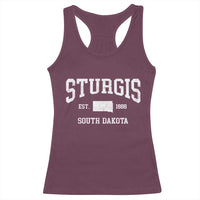 Sturgis South Dakota Est 1888 Racerback Tank Top Vintage SD State Map Pride