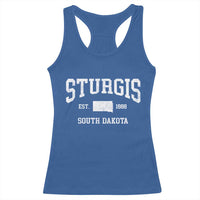 Sturgis South Dakota Est 1888 Racerback Tank Top Vintage SD State Map Pride