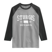 Sturgis South Dakota Est 1888 Raglan Shirt Vintage SD State Map Pride