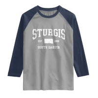 Sturgis South Dakota Est 1888 Raglan Shirt Vintage SD State Map Pride