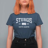 Sturgis South Dakota Est 1888 T Shirt For Women Vintage SD State Map Pride
