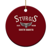 Sturgis South Dakota Est 1938 Motorcycle Biker Skull Ceramic Ornament