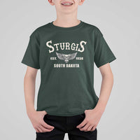 Sturgis South Dakota Est 1938 Motorcycle Biker Skull T Shirt For Kid