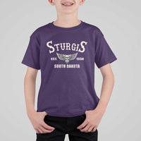 Sturgis South Dakota Est 1938 Motorcycle Biker Skull T Shirt For Kid