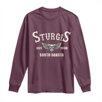 Sturgis South Dakota Est 1938 Motorcycle Biker Skull Long Sleeve Shirt
