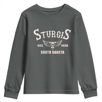 Sturgis South Dakota Est 1938 Motorcycle Biker Skull Youth Sweatshirt