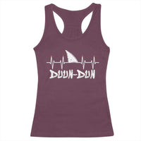Funny Shark Heartbeat EKG Dunn Ocean Wildlife Racerback Tank Top