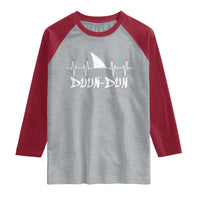 Funny Shark Heartbeat EKG Dunn Ocean Wildlife Raglan Shirt