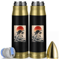 Black Cat Hunting Shark Ukiyo e Ocean Art Bullet Tumbler Funny Japanese Style Graphic