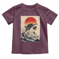 Black Cat Hunting Shark Ukiyo e Ocean Art Toddler T Shirt Funny Japanese Style Graphic