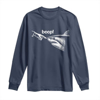 Boop Shark Meme Long Sleeve Shirt Funny Nose Touch Shark Lovers Ocean Life