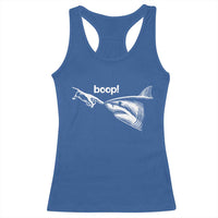 Boop Shark Meme Racerback Tank Top Funny Nose Touch Shark Lovers Ocean Life