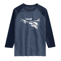Boop Shark Meme Raglan Shirt Funny Nose Touch Shark Lovers Ocean Life